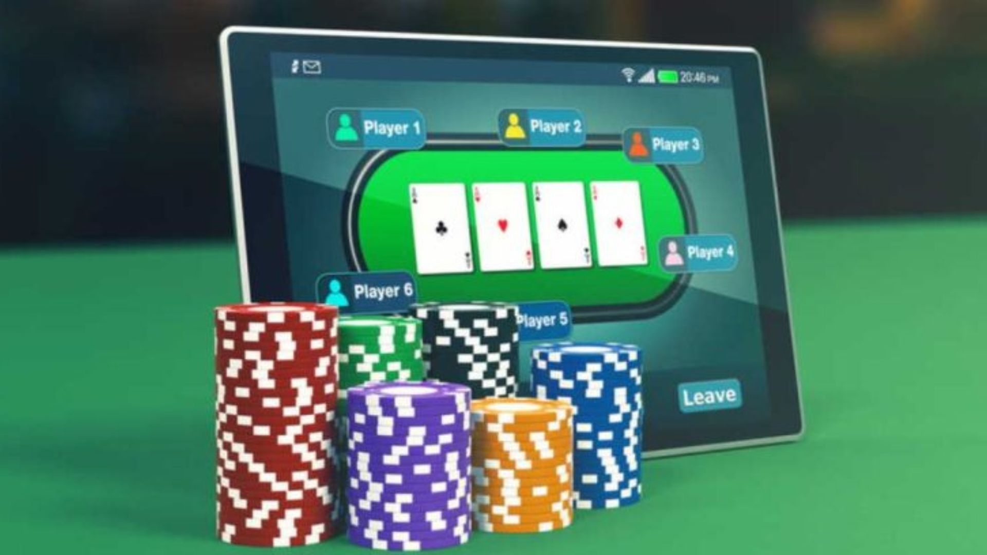 A Tablet and Casino Chips